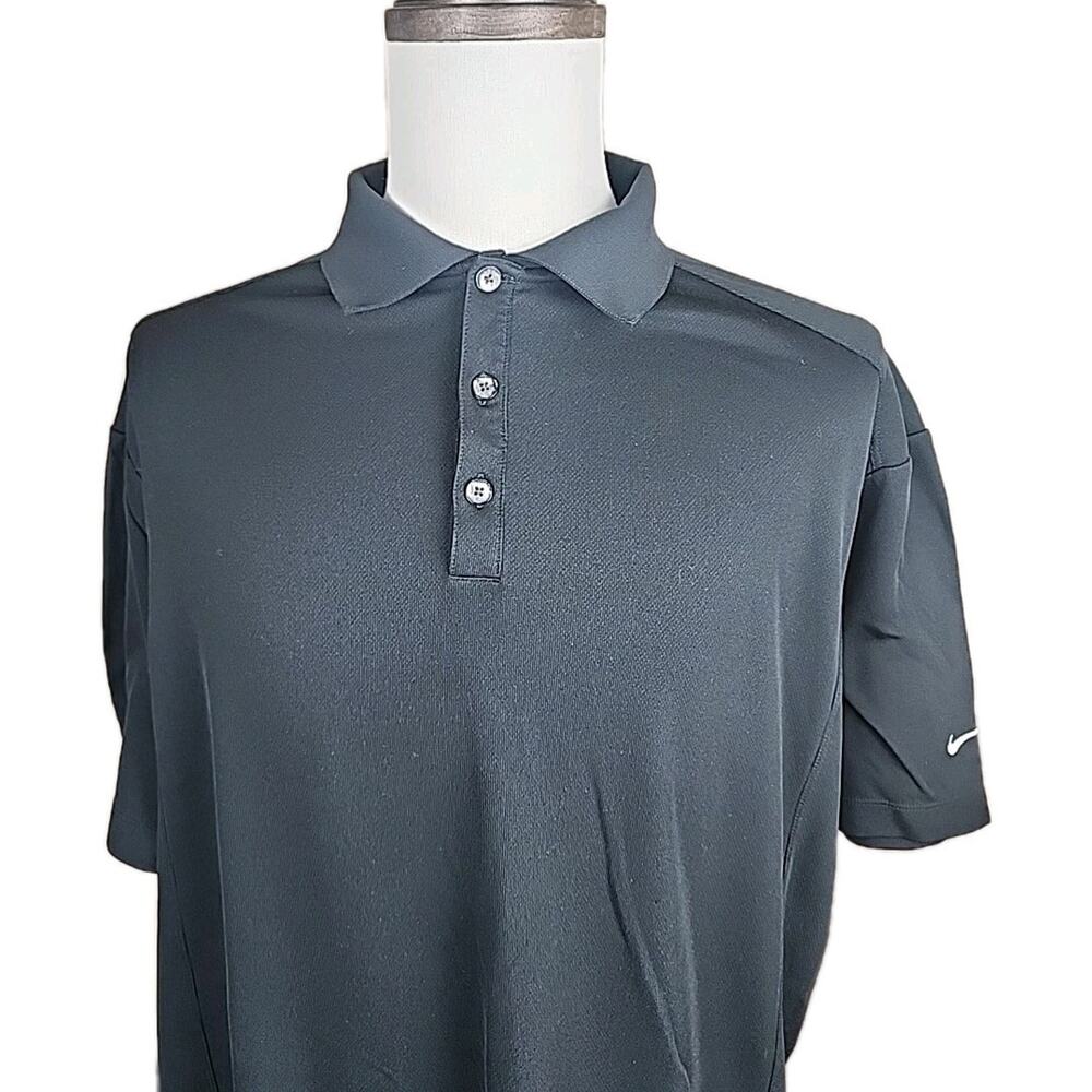 Nike Shirt Mens XXL Black Polo Short Sleeve Golf Active Dri Fi Standard